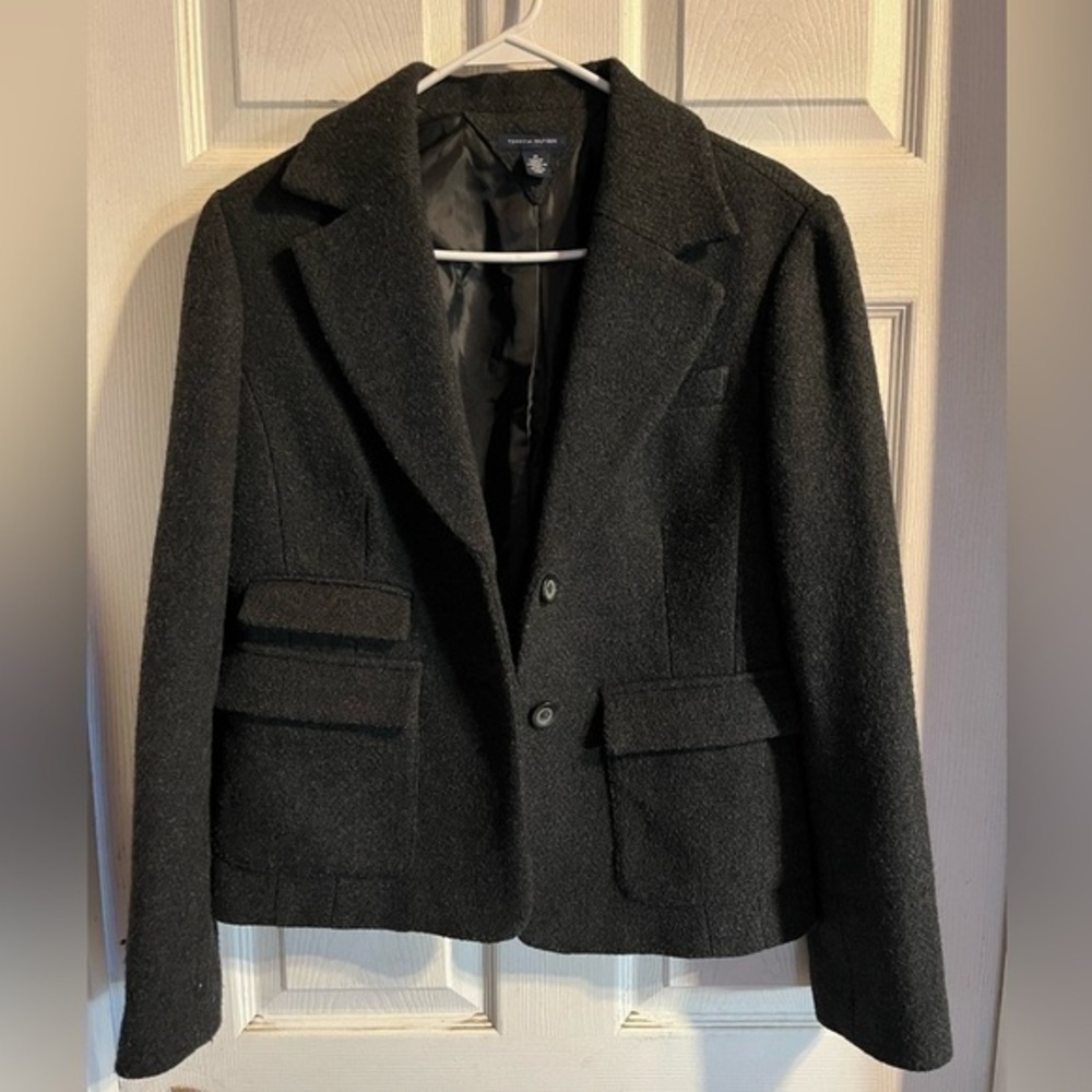 Tommy Hilfiger Women’s Wool Jacket Charcoal Color Medium Business Office Wear